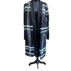 ISAAC MIZRAHI Black and White Plaid Women's Sweater DC